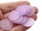 10 20mm Flat Round Coin Drop Frosted Purple Vintage Lucite Plastic Beads